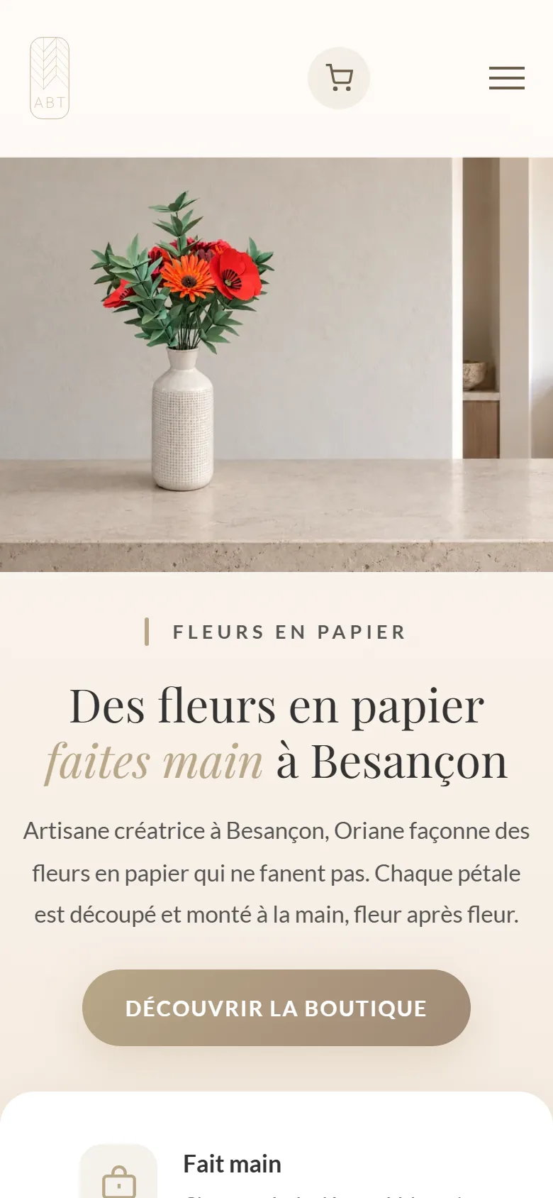 Oriane ABT - Boutique en ligne sur mesure - 2RO Graphic Design