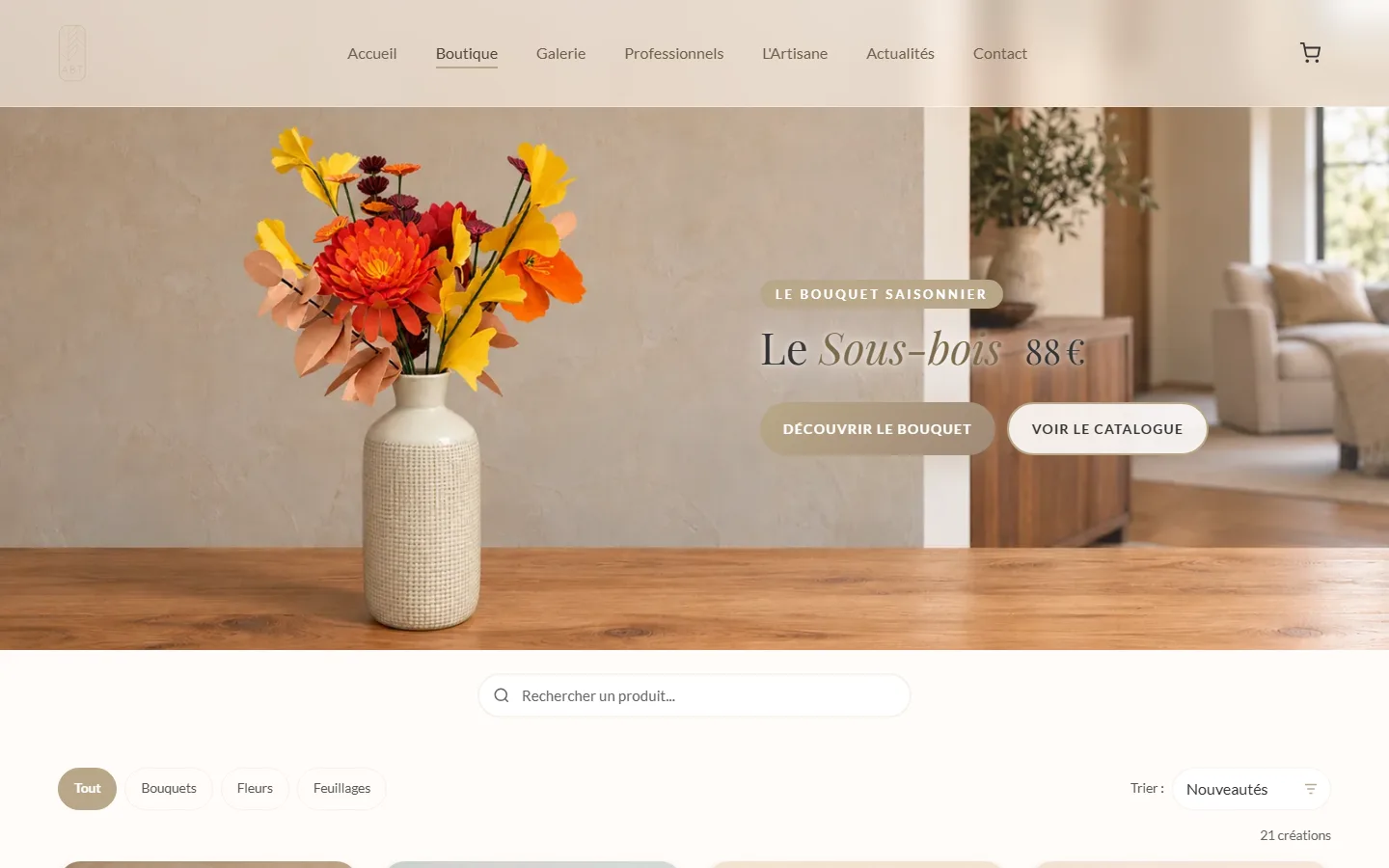 Oriane ABT - Boutique en ligne sur mesure - 2RO Graphic Design