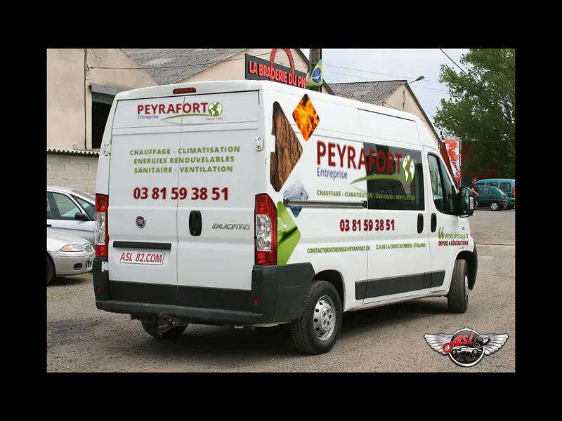 Flocage véhicule Peyrafort - Service communication Besançon